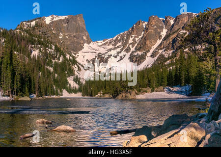 Dream Lake in Rocky Mountain National Park Stock Photo