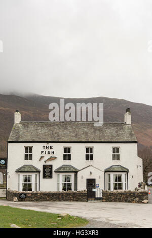 Fish Inn Buttermere The Fish pub and hotel at Buttermere the Lake District Cumbria UK Stock ...