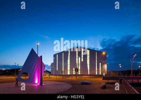 Haven Point South Shields, UK, was developed to carefully balance its position within an urban fabric and its location on the Stock Photo