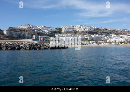 The coastline of Puerto Rico in Gran Canaria, Spain. Stock Photo