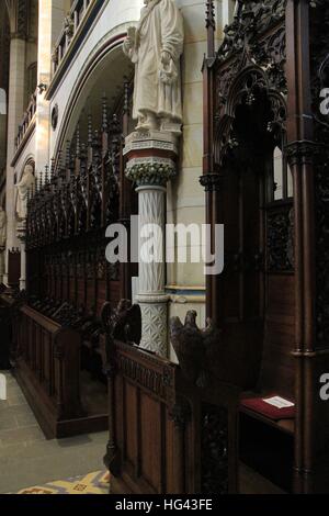 Altar area of the Castle Church in Wittenberg. On the main door of the church Martin Luther published his 95 theses in 1517 against the indulgences (thesis). Castle Church of Wittenberg, City of Wittenberg, Saxony-Anhalt, Germany, Europe Date: November 08, | usage worldwide Stock Photo