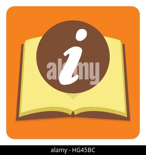 information icon with book background Stock Vector