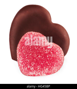 collection set of shape hearts candy isolated on white background Stock Photo