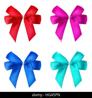 Set of colorful bows isolated on white background Stock Photo