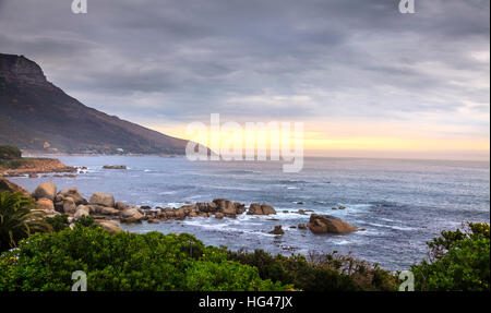 Scenic view of Camps Bay in Cape Town, South Africa Stock Photo