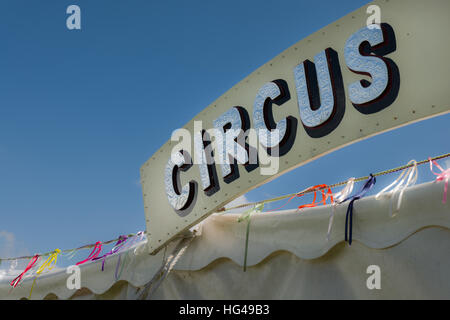 A Circus Sign at Gifford's Circus. Stock Photo