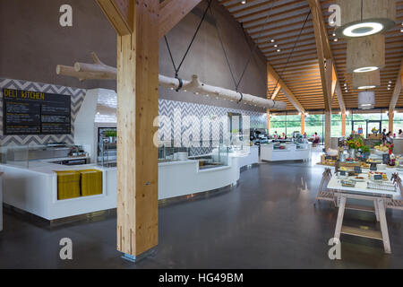 The interior of the award winning Gloucester Motorway Service Station Stock Photo