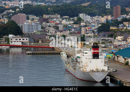 Cargo ship, Otaru Port, Hokkaido Prefecture, Japan, Asia Stock Photo