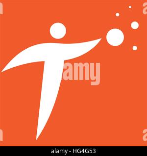 One Person Logo Concept Design Stock Vector
