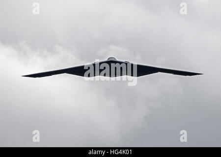 Airplane B2 stealth bomber fly-over at 2017 Rose Bowl Game in Pasadena,California Stock Photo