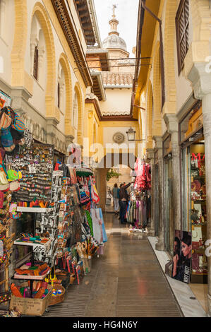 Alcaiceria bazaar, bazar and art market, Granada Spain Stock Photo