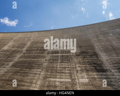 Impressive concrete wall of Katse Dam hydroelectric power plant in Lesotho, Africa Stock Photo