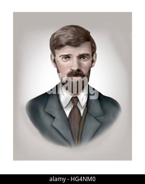 D.H. Lawrence, 1885-1930, Novelist, Poet, Essayist Stock Photo