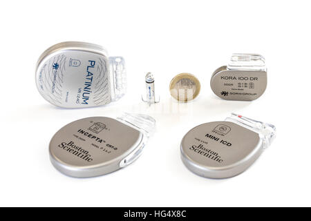 different types of heart pacemakers, Stock Photo