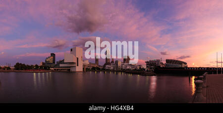 Cleveland waterfront skyline Stock Photo