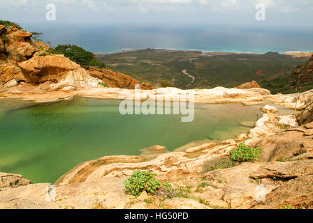 The mountain lake of Homhil on the island of Socotra, Yemen Stock Photo