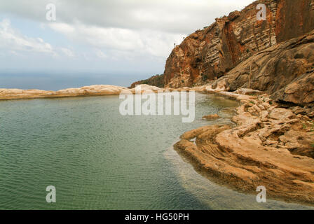 The mountain lake of Homhil on the island of Socotra, Yemen Stock Photo