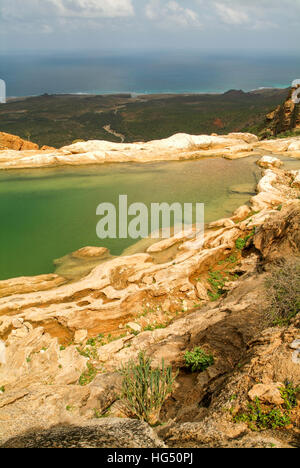 The mountain lake of Homhil on the island of Socotra, Yemen Stock Photo