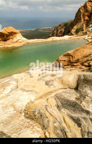 The mountain lake of Homhil on the island of Socotra, Yemen Stock Photo