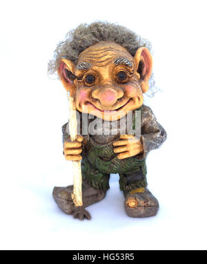 Troll figurine on a white background close-up Stock Photo