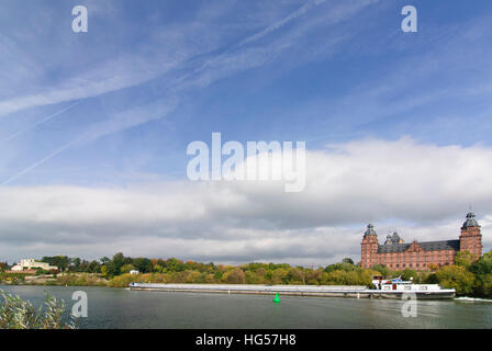 Aschaffenburg: Pompejanum und Schloss Johannisburg am Main, Unterfranken, Lower Franconia, Bayern, Bavaria, Germany Stock Photo