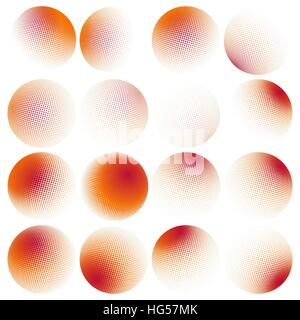 Halftone circles set. EPS 10 Stock Vector