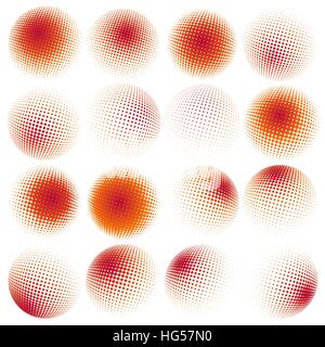 Set of Abstract Halftone Design Elements. EPS 10 Stock Vector