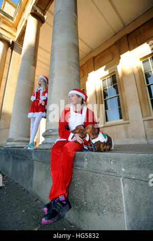 5th Annual Santa Fun Run held at Pittville Park in Cheltenham, England ...