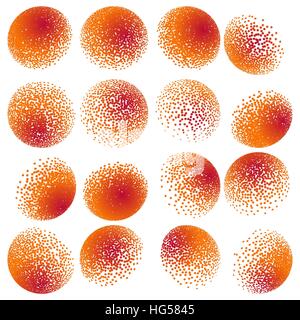 Halftone circles set. EPS 10 Stock Vector