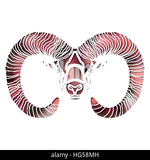 Bright Ram, zodiac Aries sign Stock Vector
