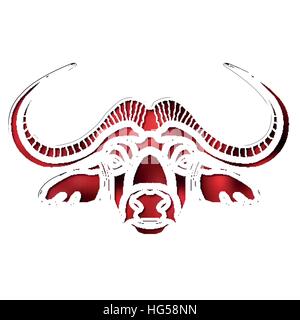 Bright bull portrait, zodiac Taurus sign Stock Vector