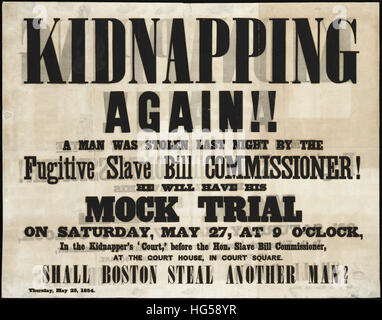 Anti-Slavery Broadsides - Circa 1850 -  Kidnapping again!! Stock Photo