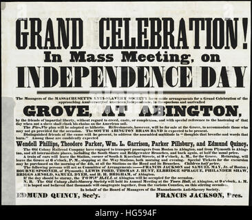 Anti-Slavery Broadsides - Circa 1850 -  Grand celebration! Stock Photo