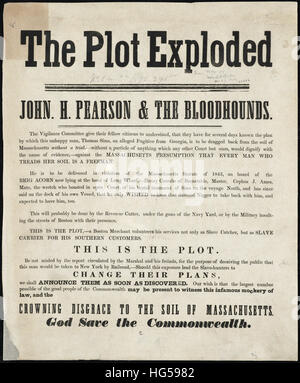 Anti-Slavery Broadsides - Circa 1850 -  The plot exploded! Stock Photo