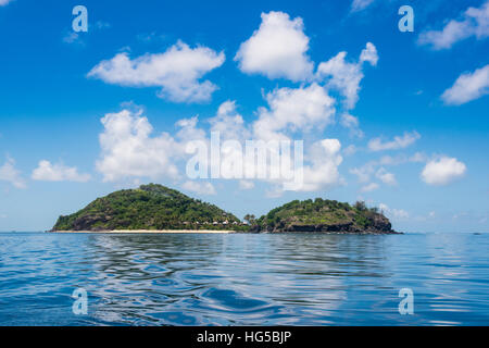 Luxury resort on Mana Island, Mamanuca Islands, Fiji, South Pacific Stock Photo