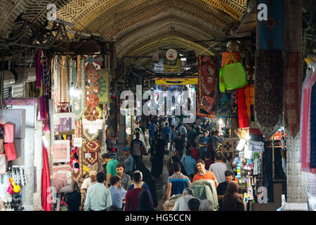 Crowds at entrance of main Tehran Bazaar, Tehran, Iran, Middle East Stock Photo