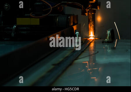 Welding robots movement in a car factory welding robot welding splashes brews argon Stock Photo