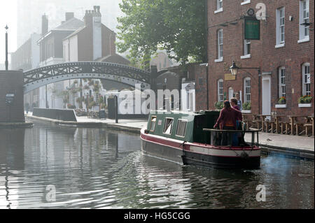 Gas Street Basin, Birmingham Canal Navigations (BCN), Birmingham, West Midlands, England, United Kingdom Stock Photo