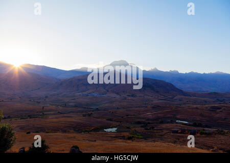 Sunrise, Tsaranoro Valley, Ambalavao, central area Stock Photo