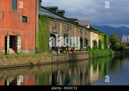 Canal, Otaru City, Hokkaido Prefecture, Japan, Asia Stock Photo