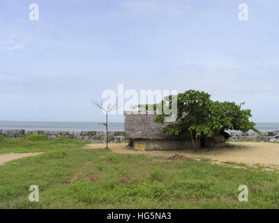 Hut or Shack on Kappad Beach, Kerala, India Stock Photo