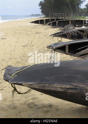 Fishing boats on Kappad Beach Calicut Kozhikode Kerala India Stock ...