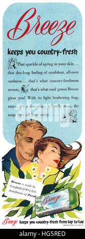 1953 British advertisement for Breeze Soap Stock Photo