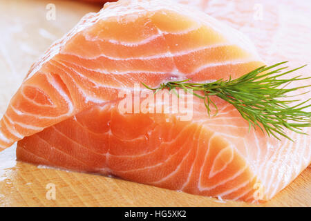 Atlantic Salmon (Salmo salar) filets Stock Photo