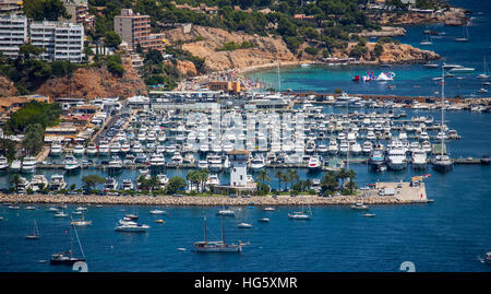 Aerial view Puerto Portals marina Mallorca Balearics Spain Stock Photo