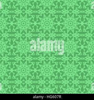 Green Endless Texture. Oriental Geometric Ornament Stock Vector