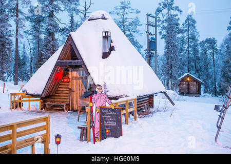 Temperatures hovered around -5 Centigrade in Salla, Finand this morning, Saturday 24th December.. Stock Photo