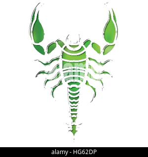 Bright colorful scorpion, zodiac Scorpio sign for astrological predestination and horoscope Stock Vector