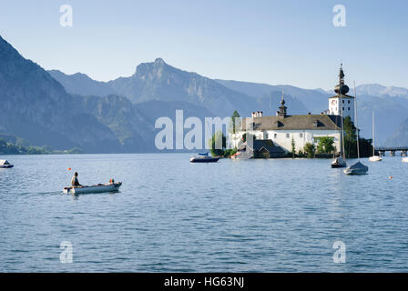 Gmunden: Lake-castle Ort in lake Traunsee, Salzkammergut, Oberösterreich, Upper Austria, Austria Stock Photo