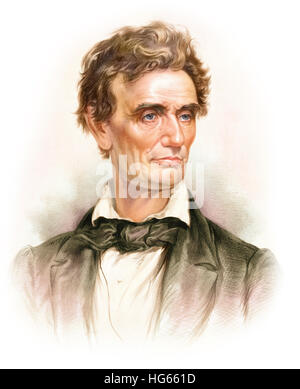 Portrait of a young Abraham Lincoln. Stock Photo